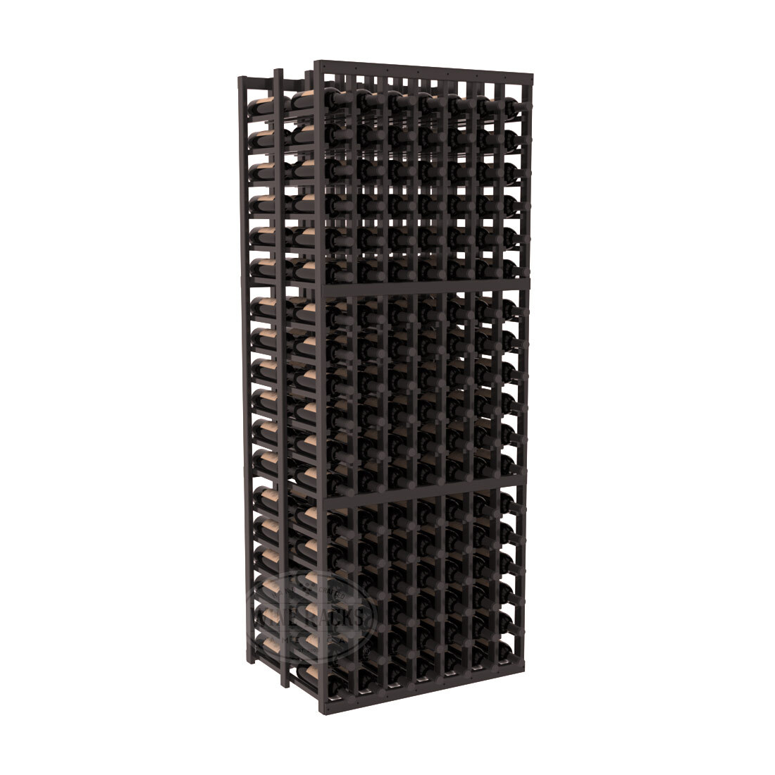 InstaCellar - 7 Column Double Deep Rack in Premium Redwood Black stained with WineSafe™ Satin Sealant