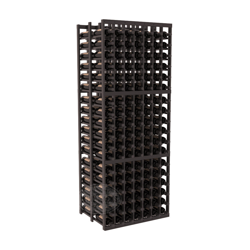 InstaCellar - 7 Column Double Deep Rack in Premium Redwood Black stained with WineSafe™ Satin Sealant