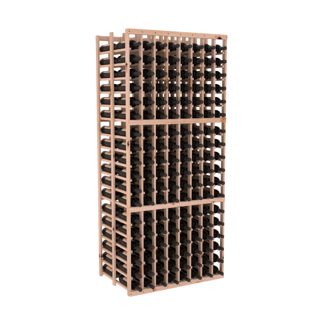 InstaCellar - 8 Column Double Deep Rack in Knotty Alder Unstained without WineSafe™ Satin Sealant