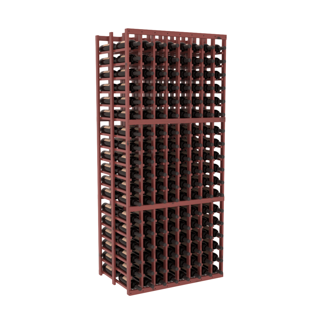 InstaCellar - 8 Column Double Deep Rack in Knotty Alder Cherry stained with WineSafe™ Satin Sealant