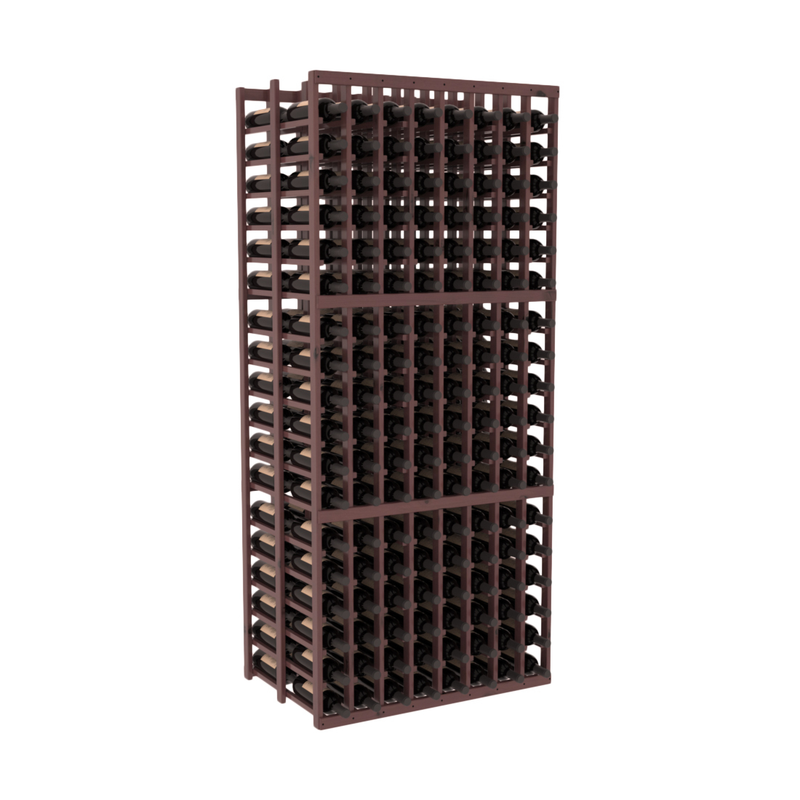InstaCellar - 8 Column Double Deep Rack in Knotty Alder Walnut stained with WineSafe™ Satin Sealant
