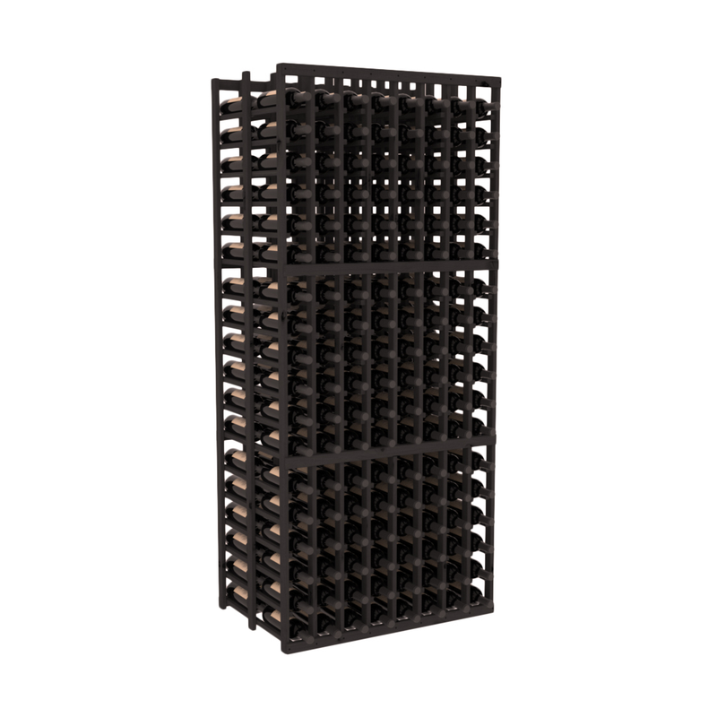 InstaCellar - 8 Column Double Deep Rack in Knotty Alder Black stained without WineSafe™ Satin Sealant