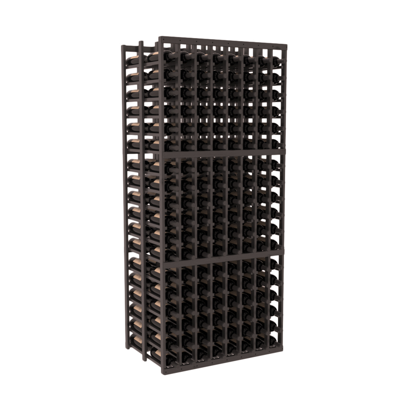InstaCellar - 8 Column Double Deep Rack in Knotty Alder Black stained with WineSafe™ Satin Sealant