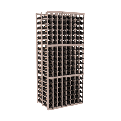 InstaCellar - 8 Column Double Deep Rack in Knotty Alder Greywash stained with WineSafe™ Satin Sealant
