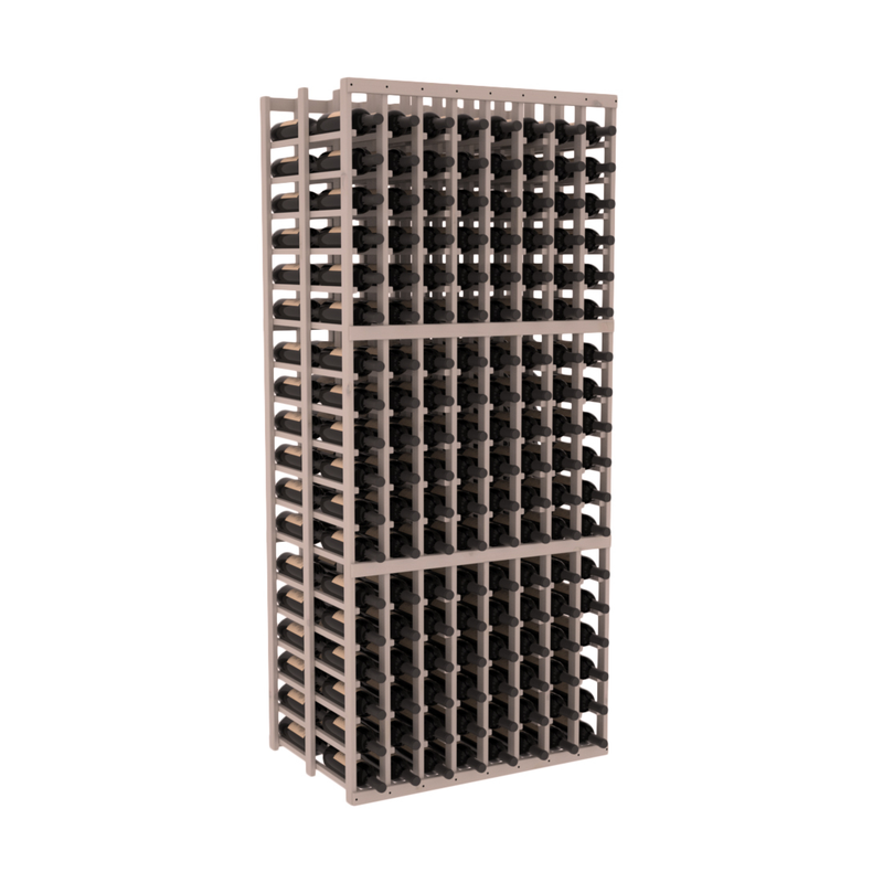 InstaCellar - 8 Column Double Deep Rack in Knotty Alder Greywash stained with WineSafe™ Satin Sealant