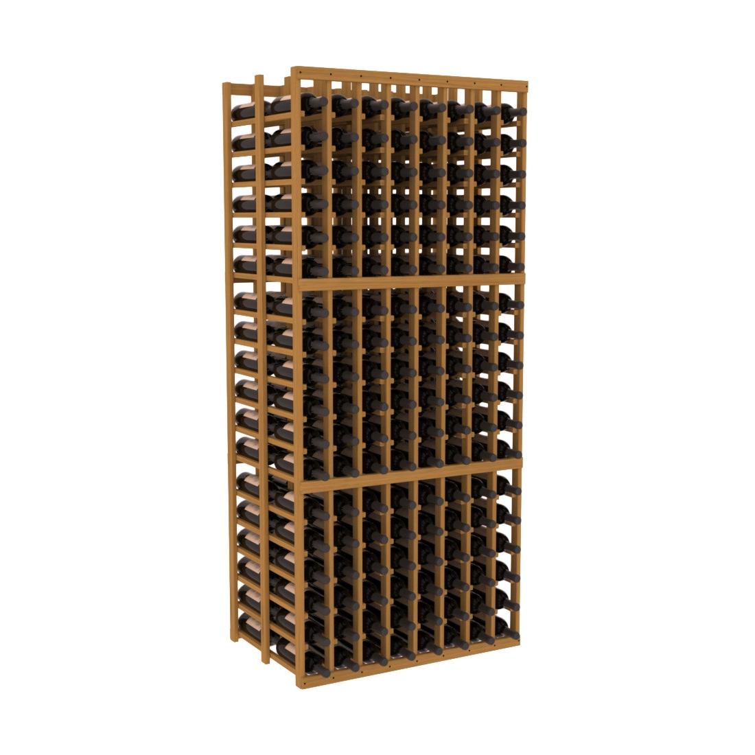 InstaCellar - 8 Column Double Deep Rack in Grand Mahogany Oak stained without WineSafe™ Satin Sealant