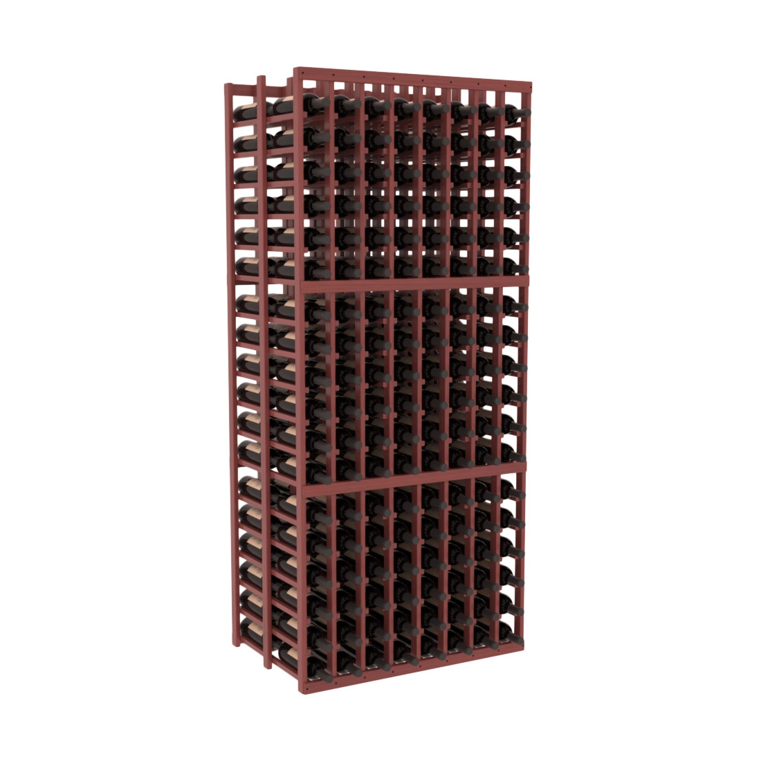 InstaCellar - 8 Column Double Deep Rack in Grand Mahogany Cherry stained with WineSafe™ Satin Sealant