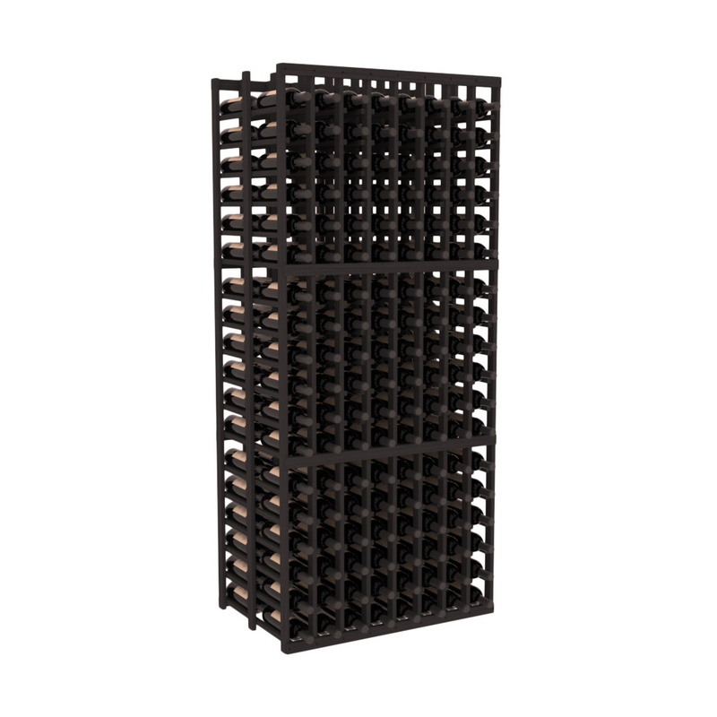 InstaCellar - 8 Column Double Deep Rack in Grand Mahogany Black stained without WineSafe™ Satin Sealant