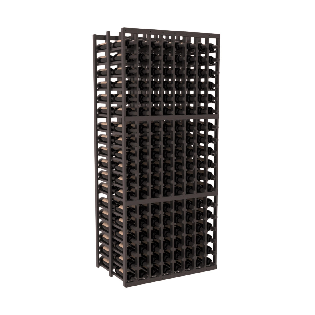 InstaCellar - 8 Column Double Deep Rack in Grand Mahogany Black stained with WineSafe™ Satin Sealant