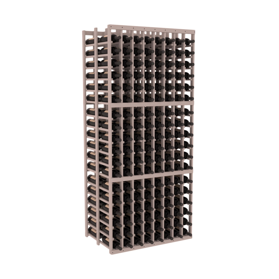 InstaCellar - 8 Column Double Deep Rack in Grand Mahogany Greywash stained without WineSafe™ Satin Sealant