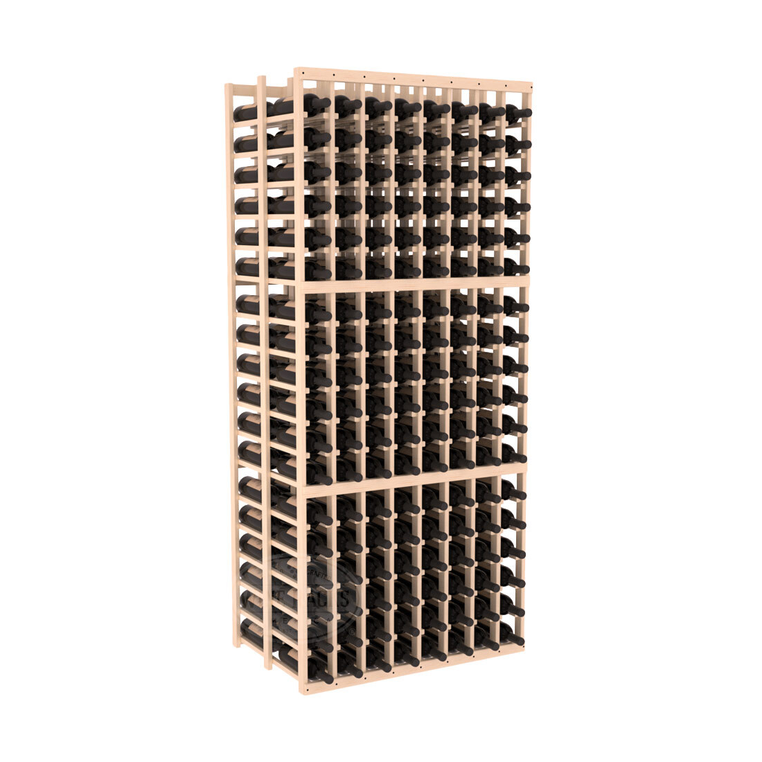 InstaCellar - 8 Column Double Deep Rack in Ponderosa Pine Unstained with WineSafe™ Satin Sealant