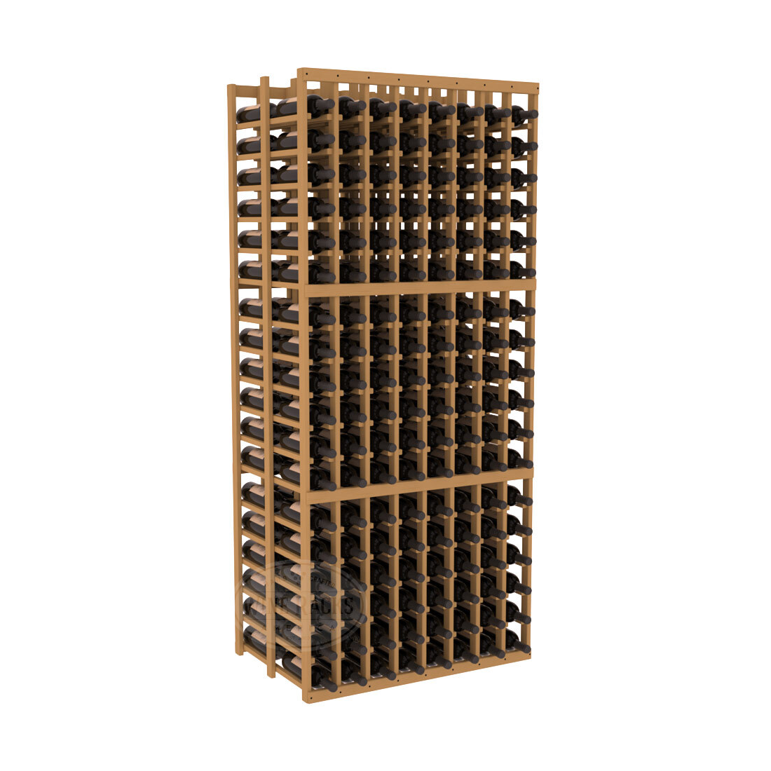 InstaCellar - 8 Column Double Deep Rack in Ponderosa Pine Oak stained without WineSafe™ Satin Sealant