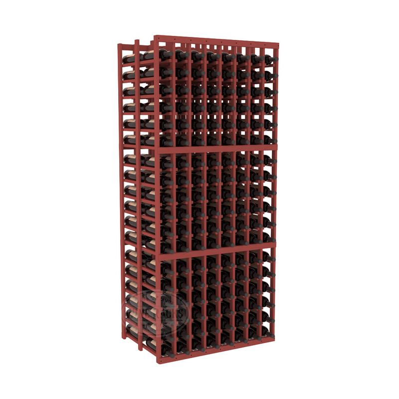 InstaCellar - 8 Column Double Deep Rack in Ponderosa Pine Cherry stained without WineSafe™ Satin Sealant