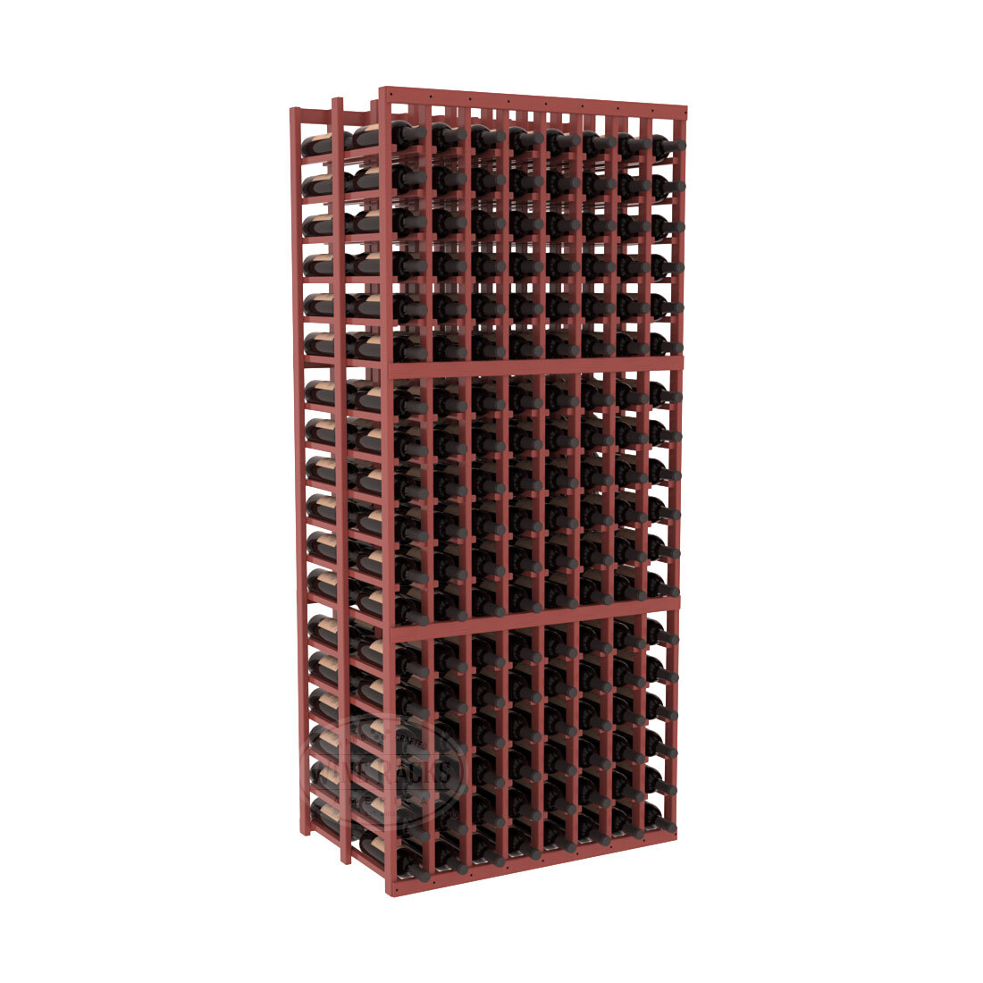 InstaCellar - 8 Column Double Deep Rack in Ponderosa Pine Cherry stained with WineSafe™ Satin Sealant