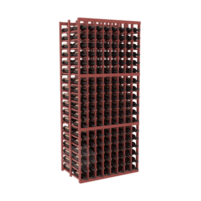 InstaCellar - 8 Column Double Deep Rack in Ponderosa Pine Cherry stained with WineSafe™ Satin Sealant