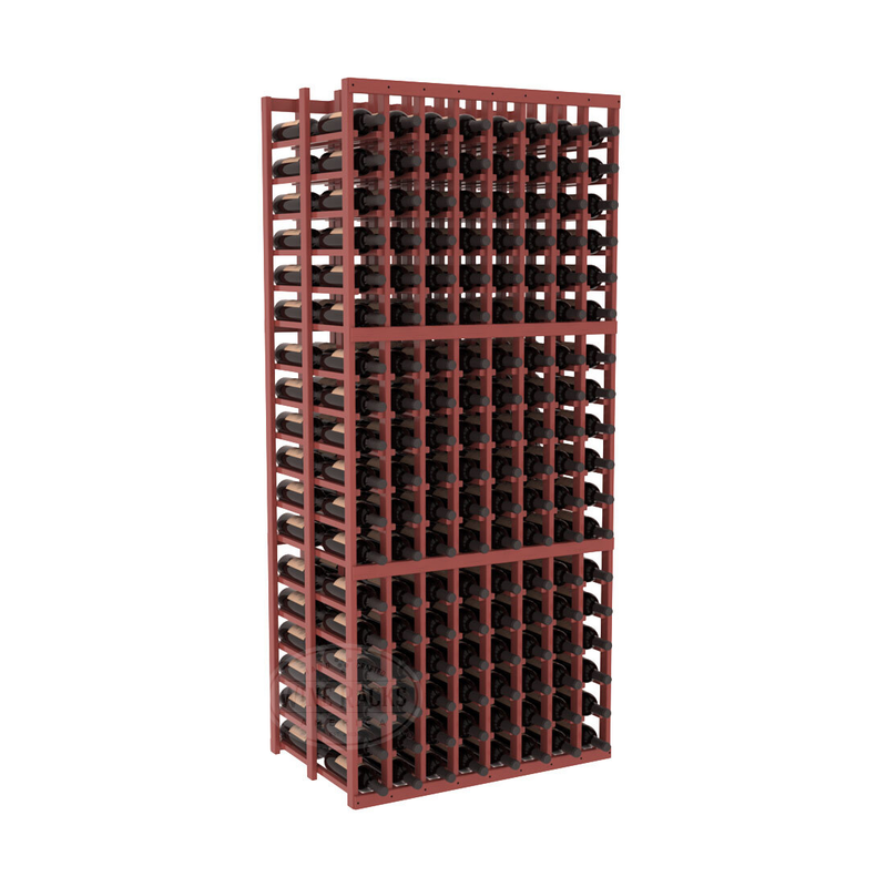 InstaCellar - 8 Column Double Deep Rack in Ponderosa Pine Cherry stained with WineSafe™ Satin Sealant