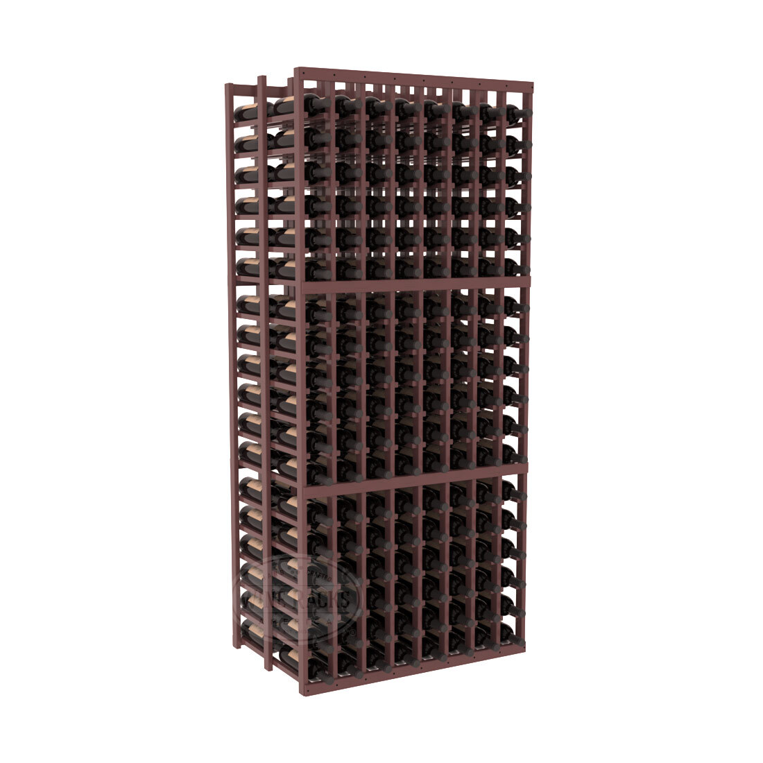 InstaCellar - 8 Column Double Deep Rack in Ponderosa Pine Walnut stained with WineSafe™ Satin Sealant