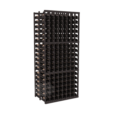 InstaCellar - 8 Column Double Deep Rack in Ponderosa Pine Black stained without WineSafe™ Satin Sealant