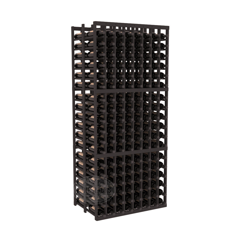 InstaCellar - 8 Column Double Deep Rack in Ponderosa Pine Black stained without WineSafe™ Satin Sealant