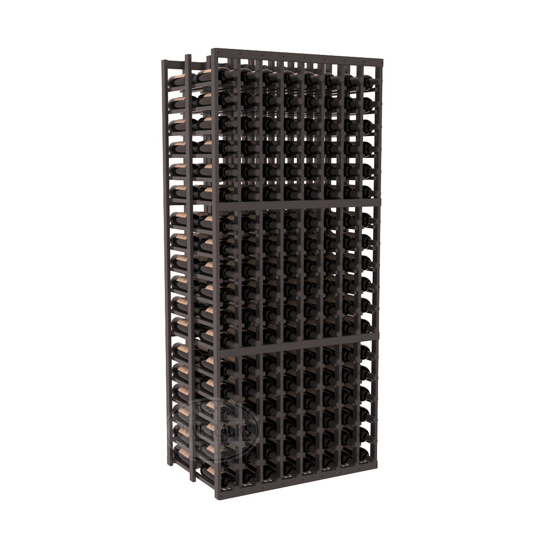 InstaCellar - 8 Column Double Deep Rack in Ponderosa Pine Black stained with WineSafe™ Satin Sealant
