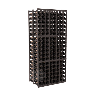 InstaCellar - 8 Column Double Deep Rack in Ponderosa Pine Black stained with WineSafe™ Satin Sealant