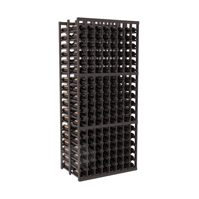 InstaCellar - 8 Column Double Deep Rack in Ponderosa Pine Black stained with WineSafe™ Satin Sealant
