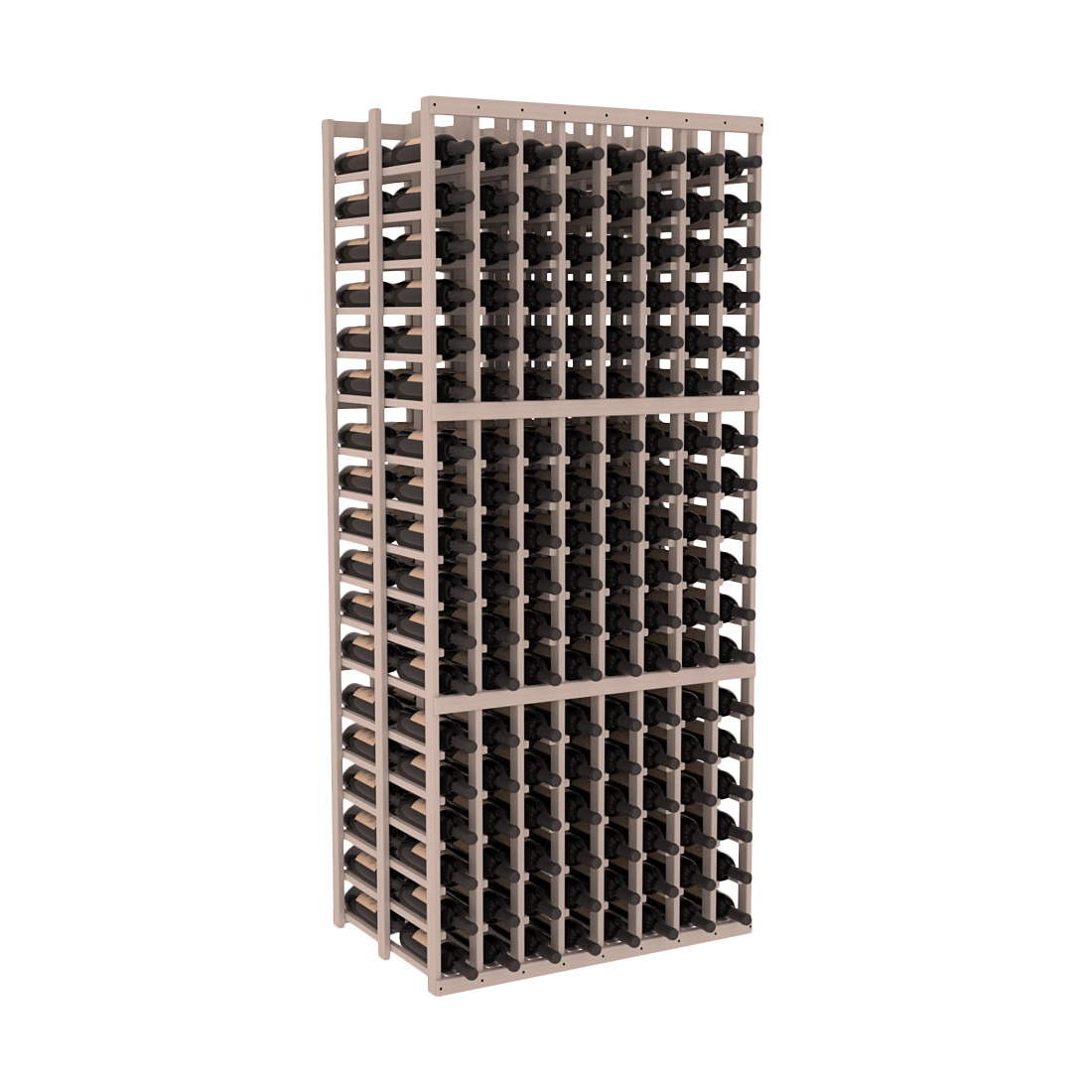 InstaCellar - 8 Column Double Deep Rack in Ponderosa Pine Greywash stained without WineSafe™ Satin Sealant