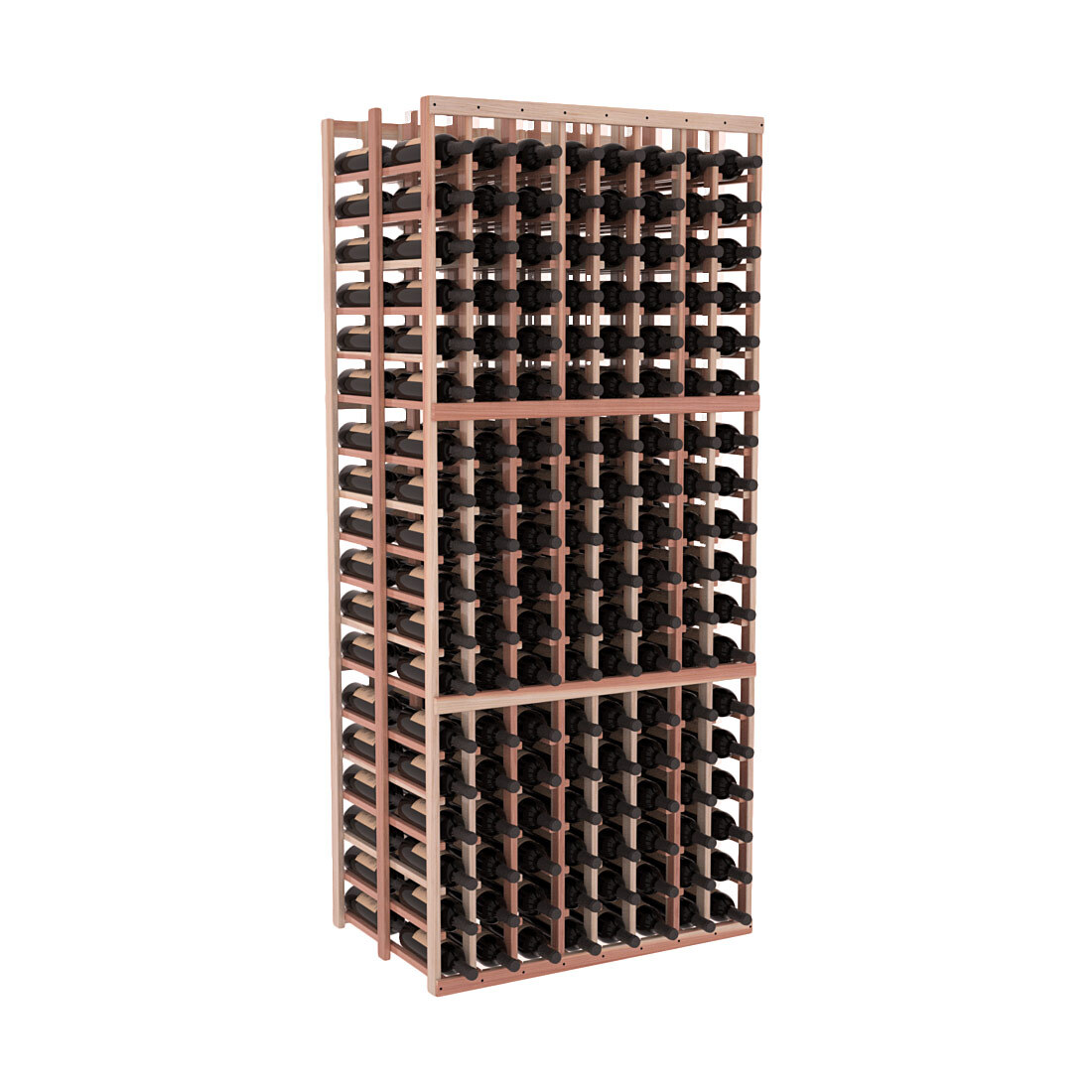 InstaCellar - 8 Column Double Deep Rack in Premium Redwood Unstained with WineSafe™ Satin Sealant