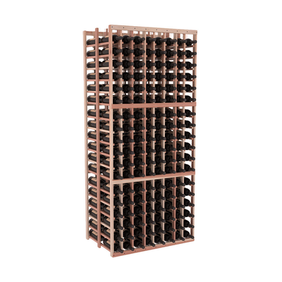 InstaCellar - 8 Column Double Deep Rack in Premium Redwood Unstained with WineSafe™ Satin Sealant