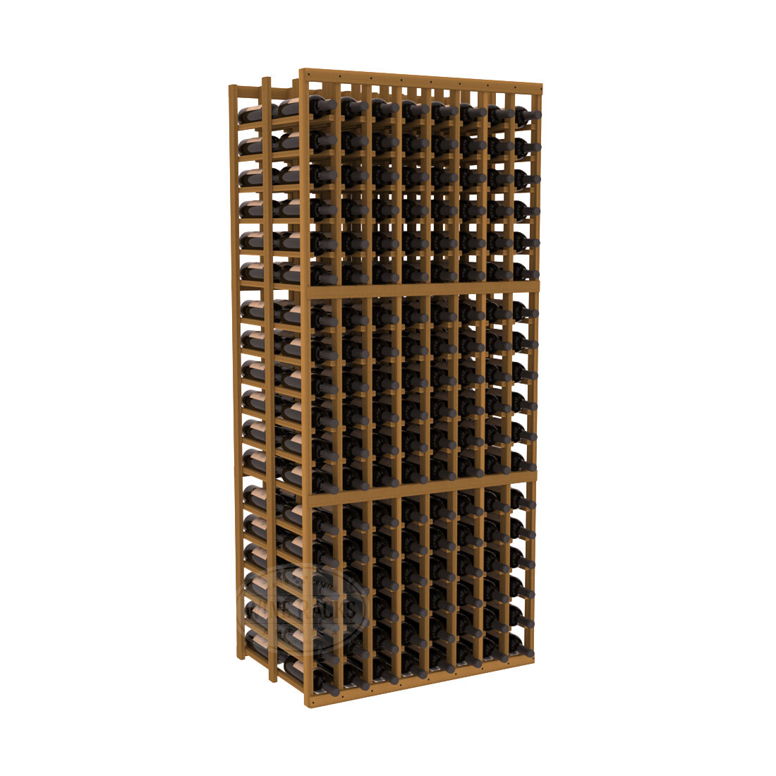 InstaCellar - 8 Column Double Deep Rack in Premium Redwood Oak stained without WineSafe™ Satin Sealant