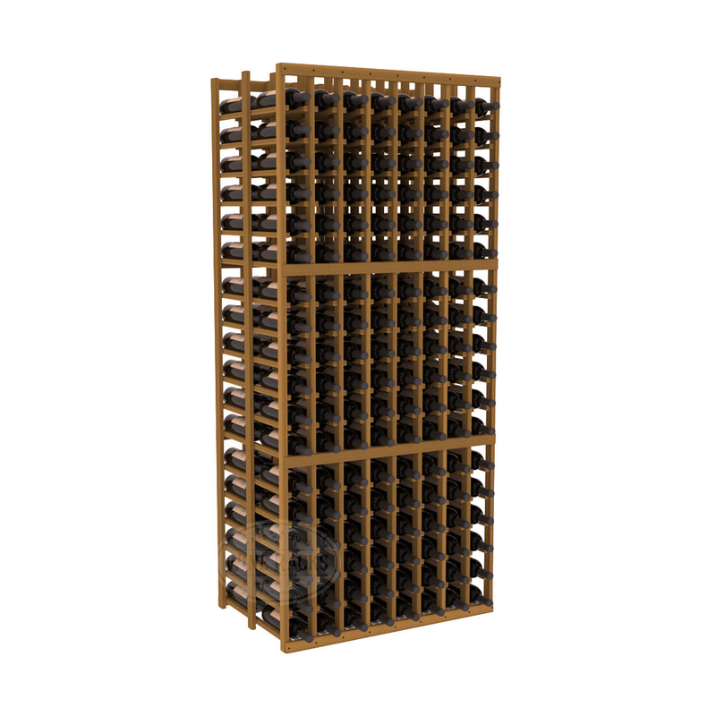 InstaCellar - 8 Column Double Deep Rack in Premium Redwood Oak stained without WineSafe™ Satin Sealant