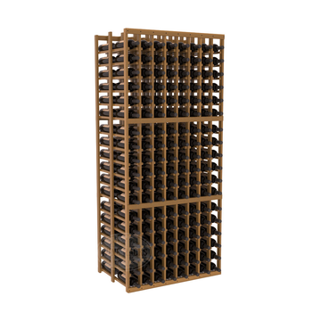 InstaCellar - 8 Column Double Deep Rack in Premium Redwood Oak stained with WineSafe™ Satin Sealant