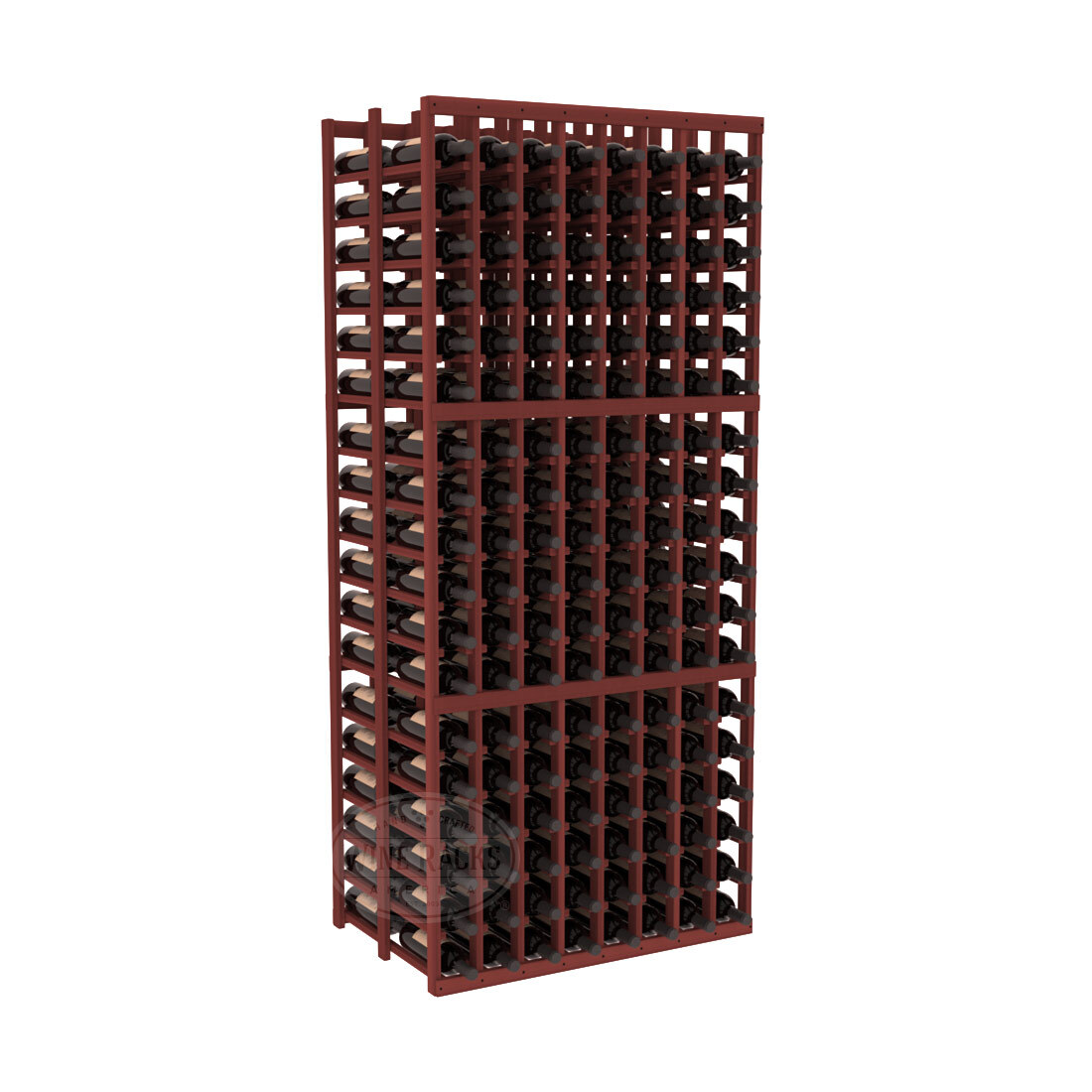 InstaCellar - 8 Column Double Deep Rack in Premium Redwood Cherry stained without WineSafe™ Satin Sealant