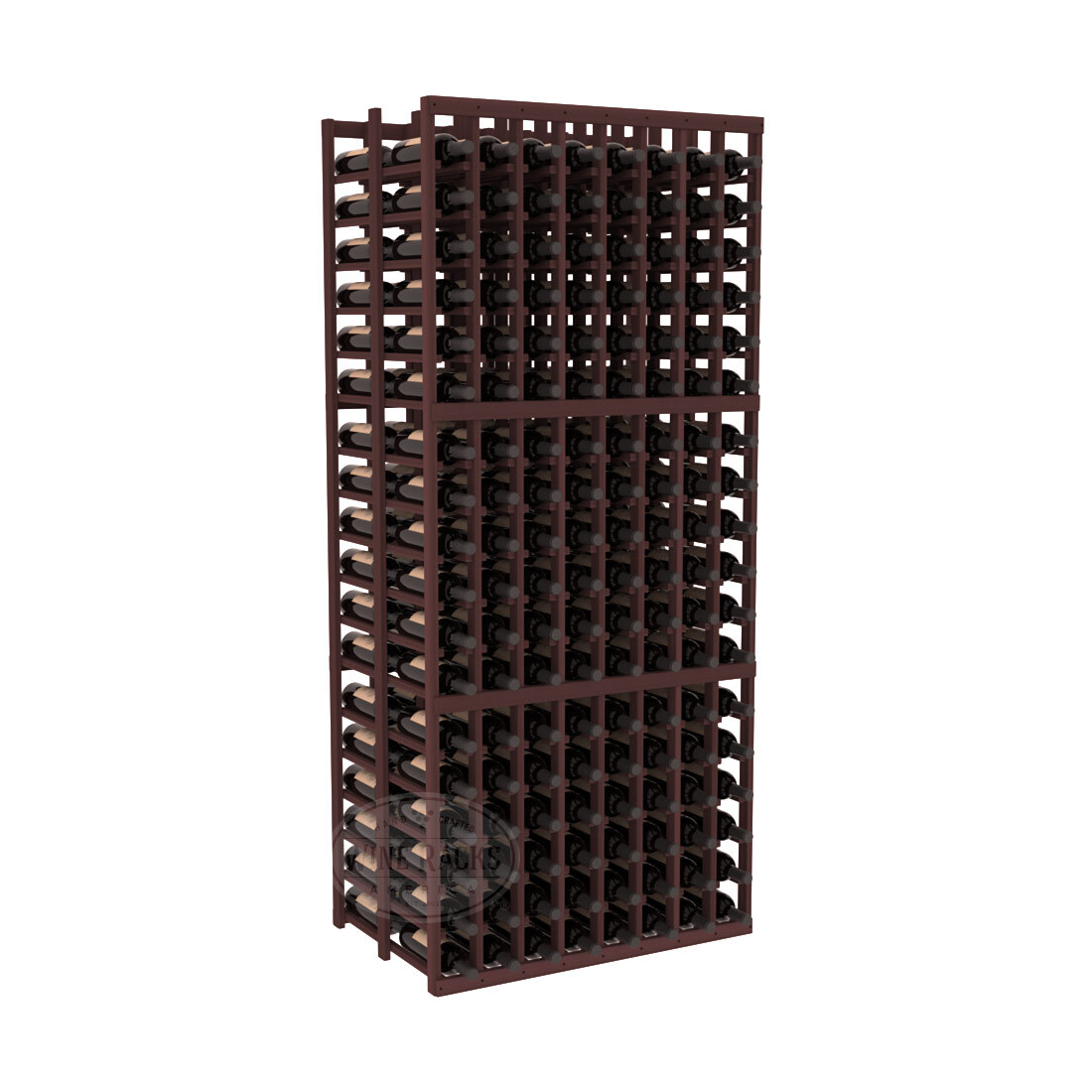 InstaCellar - 8 Column Double Deep Rack in Premium Redwood Walnut stained without WineSafe™ Satin Sealant