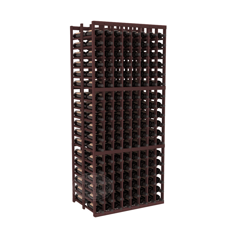 InstaCellar - 8 Column Double Deep Rack in Premium Redwood Walnut stained without WineSafe™ Satin Sealant