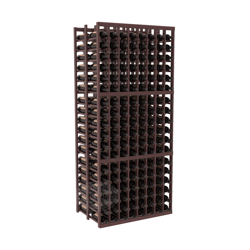 InstaCellar - 8 Column Double Deep Rack in Premium Redwood Walnut stained with WineSafe™ Satin Sealant
