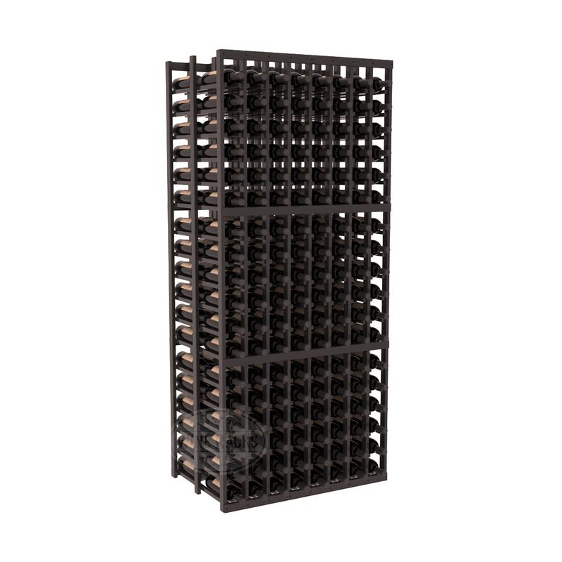InstaCellar - 8 Column Double Deep Rack in Premium Redwood Black stained with WineSafe™ Satin Sealant