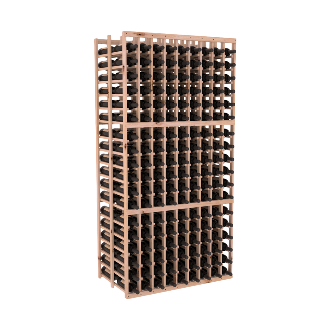 InstaCellar - 9 Column Double Deep Rack in Knotty Alder Unstained without WineSafe™ Satin Sealant