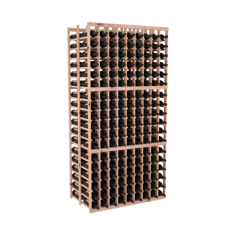 InstaCellar - 9 Column Double Deep Rack in Knotty Alder Unstained without WineSafe™ Satin Sealant