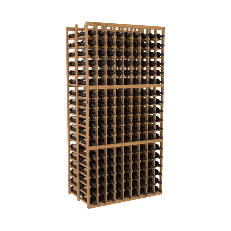 InstaCellar - 9 Column Double Deep Rack in Knotty Alder Oak stained with WineSafe™ Satin Sealant