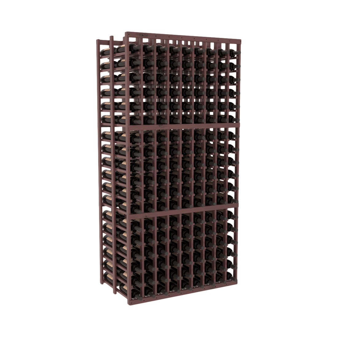 InstaCellar - 9 Column Double Deep Rack in Knotty Alder Walnut stained with WineSafe™ Satin Sealant