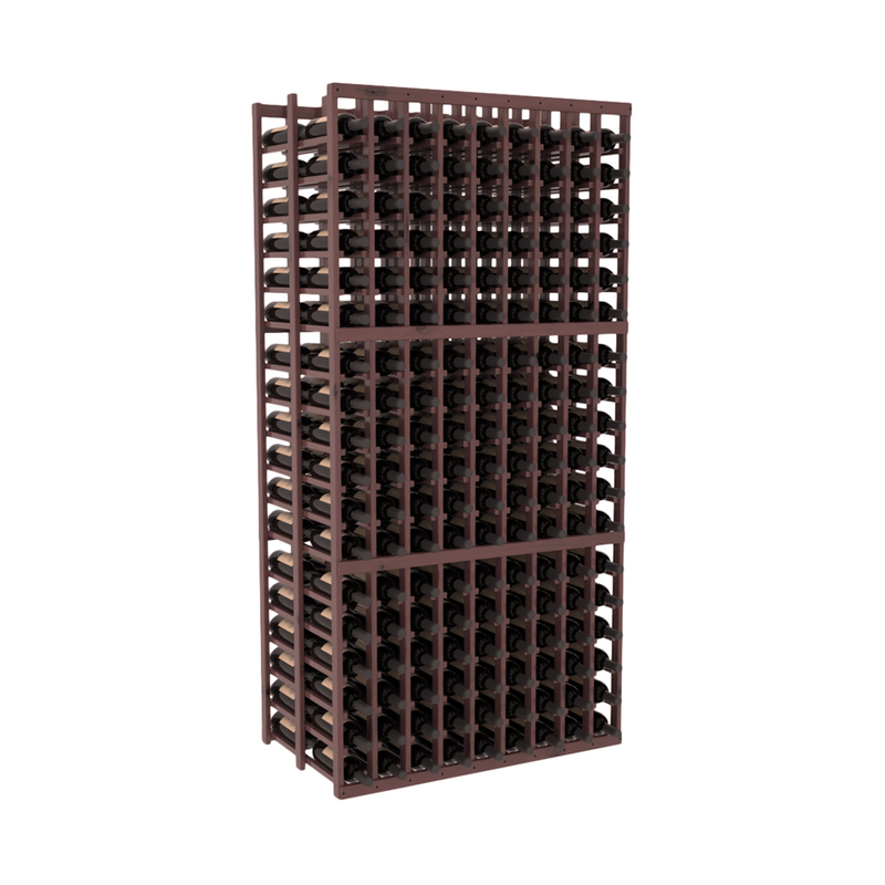 InstaCellar - 9 Column Double Deep Rack in Knotty Alder Walnut stained with WineSafe™ Satin Sealant