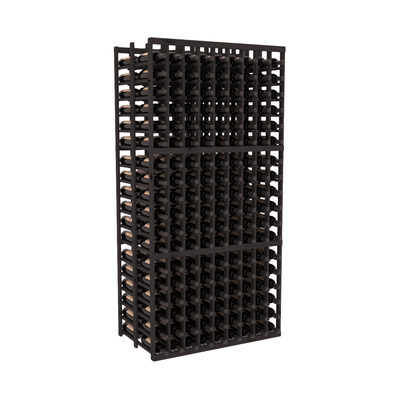InstaCellar - 9 Column Double Deep Rack in Knotty Alder Black stained without WineSafe™ Satin Sealant