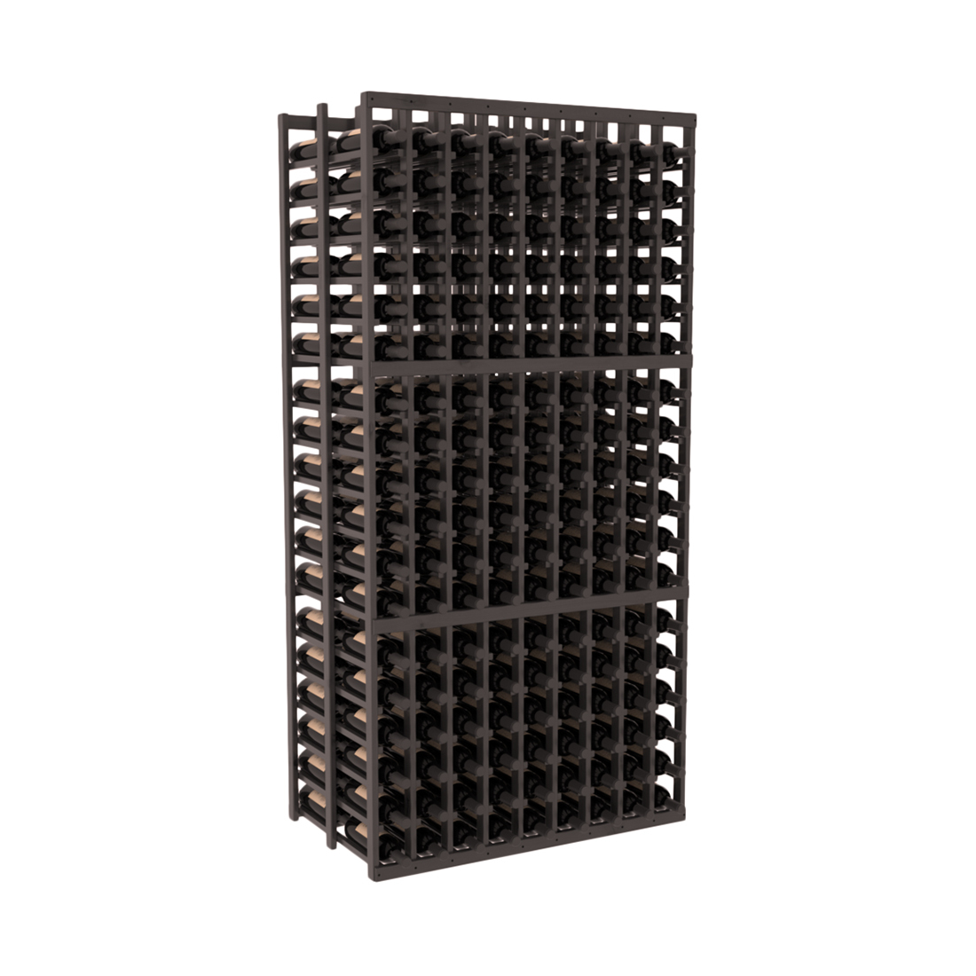 InstaCellar - 9 Column Double Deep Rack in Knotty Alder Black stained with WineSafe™ Satin Sealant