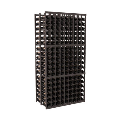 InstaCellar - 9 Column Double Deep Rack in Knotty Alder Black stained with WineSafe™ Satin Sealant