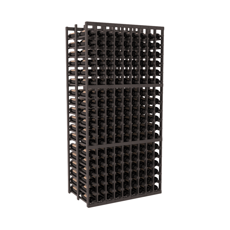 InstaCellar - 9 Column Double Deep Rack in Knotty Alder Black stained with WineSafe™ Satin Sealant