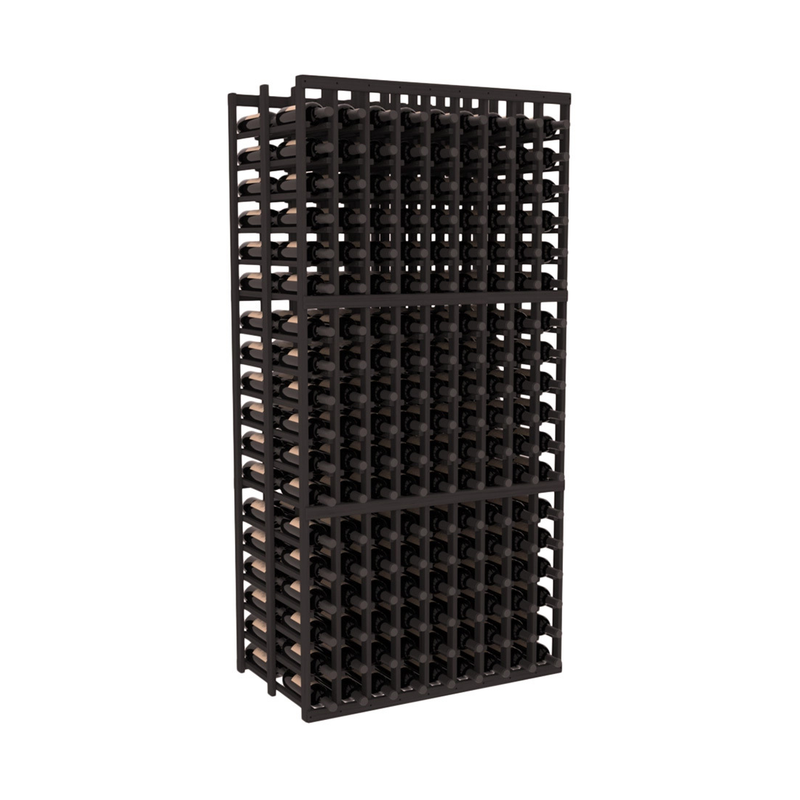 InstaCellar - 9 Column Double Deep Rack in Grand Mahogany Black stained without WineSafe™ Satin Sealant