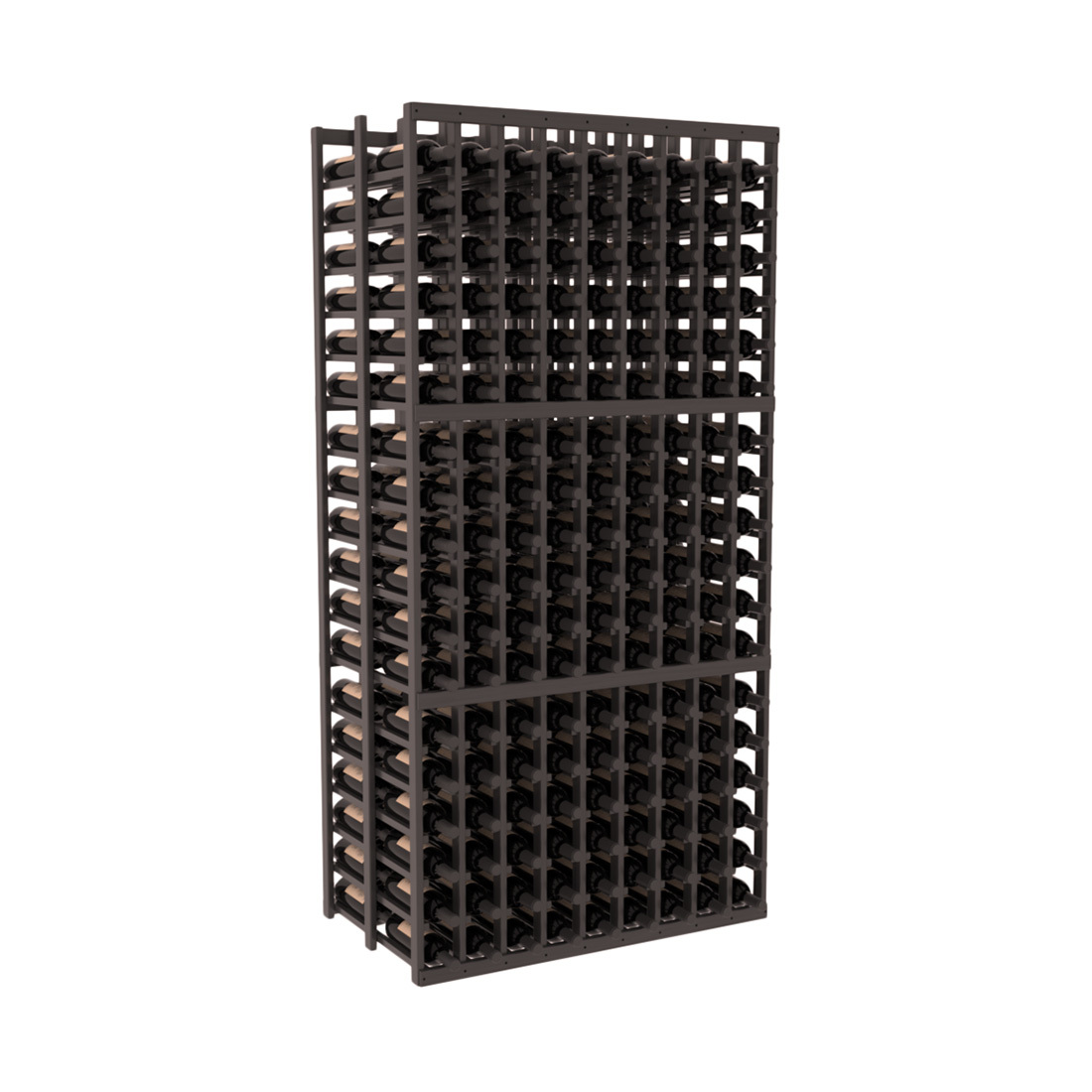 InstaCellar - 9 Column Double Deep Rack in Grand Mahogany Black stained with WineSafe™ Satin Sealant
