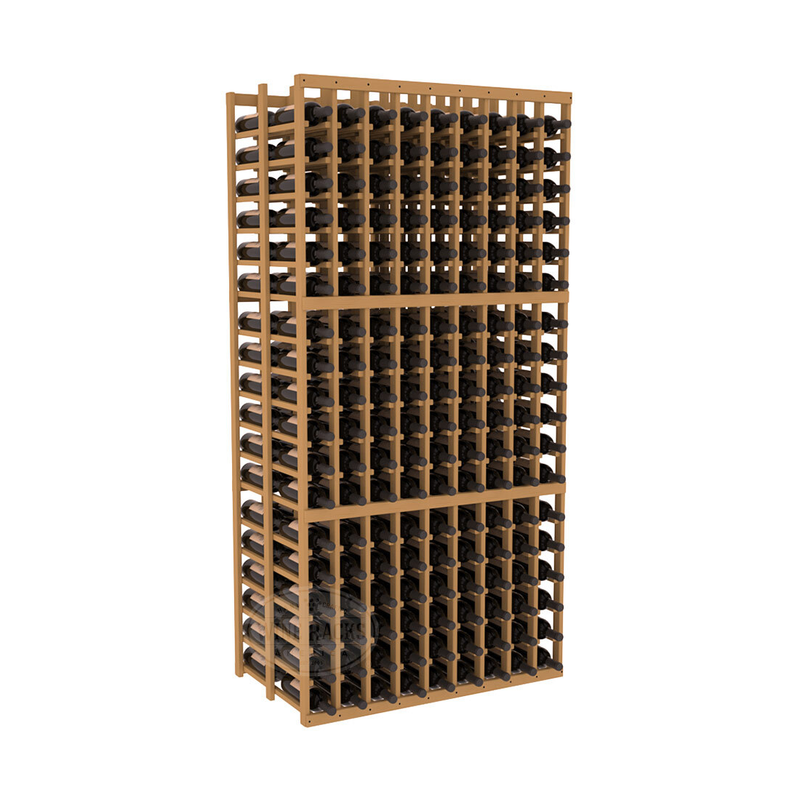 InstaCellar - 9 Column Double Deep Rack in Ponderosa Pine Oak stained without WineSafe™ Satin Sealant