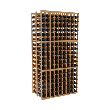 InstaCellar - 9 Column Double Deep Rack in Ponderosa Pine Oak stained with WineSafe™ Satin Sealant